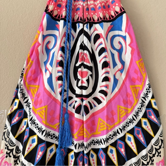 Anthropologie Flying Tomato Bohemian Ethnic Print Halter Maxi Dress L - Picture 3 of 9